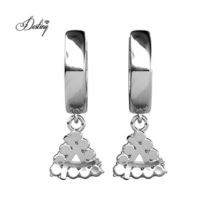 Pendientes Geométricos Triangulares con Cristales de Swarovski, Hipoalergénicos, <span class=keywords><strong>Plata</strong></span> de Ley 925 Daisini - Product Image 6