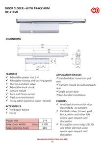 DC-714SD ประตูใกล้ชิดกับแขนติดตาม - Product Image 3