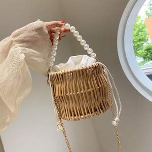 Sac à main en rotin naturel pour femmes, sac rond ajouré, offre spéciale, 100% - Product Image 2