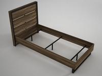 Lit simple en bois de luxe exclusif, couleur noyer, 90*190 cm, design moderne, montage facile, garantie 2 ans, Turkiye Best