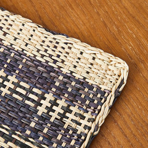 Elegant Handmade Rectangle Black and Natural <b>Seagrass</b> <b>Placemats</b> Woven Wicker Table Mats Boho Style Wholesale - Product Image 5