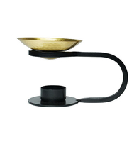 Brûleur d'arômes moderne Lumiere en laiton écologique avec finition or mat pour la maison, l'hôtel et le bar - Diffuseur d'huiles essentielles