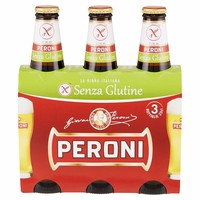 Lagerbier Fruit & Groente Licht Glutenvrij VAP in fles 3 stuks x 33cl Peroni Alcoholisch 4,7% - Gepasteuriseerd Gemaakt in Italië