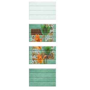 Azulejos de pared esmaltados de cerámica decorativos con diseño de flores de sublimación de color verde 300x450mm - Product Image 1