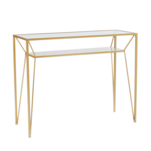 Kim loại sắt trang trí giao diện điều khiển bảng 2 Tier giao diện điều khiển Bảng <span class=keywords><strong>Chrome</strong></span> mạ hoàn thành đầu gương dưới khung gỗ - Product Image 3