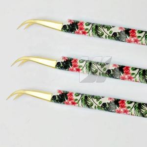 Pinzas de extensión de pestañas de acero inoxidable sostenibles japonesas con logotipo personalizado profesional elegante, papel fuertemente curvado puntiagudo - Product Image 6