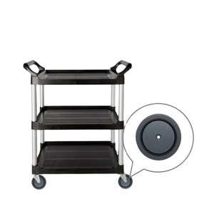 Heavy Duty <b>Plastic</b> Storage Cart with 3 Tiers Swivel Polyurethane <b>Wheels</b> 60mm No Brake Home Office Use - Product Image 1