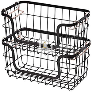 Indian Handmade Designer Art Modern Wholesale Metal Storage <b>Basket</b> Mesh Black Luxury <b>Wire</b> Storage <b>Basket</b> - Product Image 1
