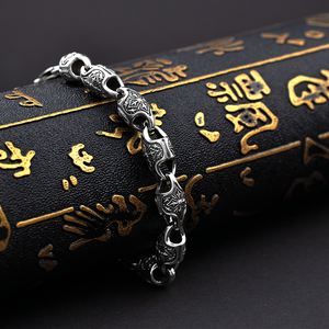 Taiwan Men's <b>Sterling</b> <b>Silver</b> <b>Beaded</b> <b>Bracelets</b> with Zircon Trendy Gift Jewelry - Product Image 2