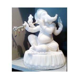 Blanc Marbre Ganesha Statue - Product Image 1