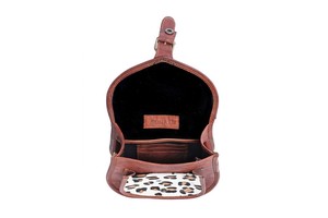 Bolso bandolera de cuero genuino de estilo Vintage para mujer, tipo de cierre portátil con estampado de animales para uso en el hombro, a la moda para mujer - Product Image 4