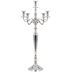 Candélabre carré argenté à 3 bras en métal fait main avec logo personnalisé pour décoration de centre de table de mariage, nouveau design écologique - Product Image 5