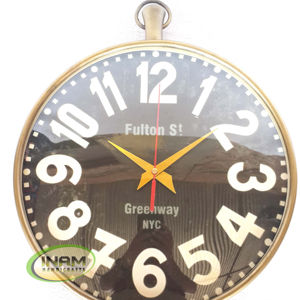 Horloge murale design faite à la main Style nautique à la mode Matériau en bois Technique polie Décoration murale suspendue - Product Image 1