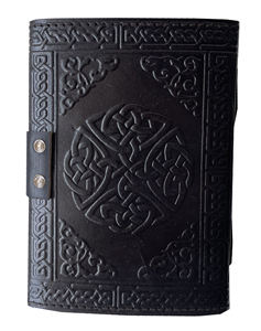 Diario genuino de cuero negro, mayorista, nuevo diseño, atrapasueños celta, cuaderno de piedra verde individual, libro de bocetos para hombres y mujeres - Product Image 4