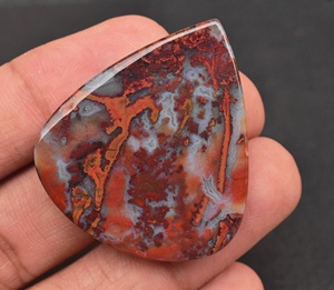 Cabochon en mousse d'agate rouge d'indonése, pierre précieuse pour la fabrication de bijoux, vente en gros, 15 cm - Product Image 6