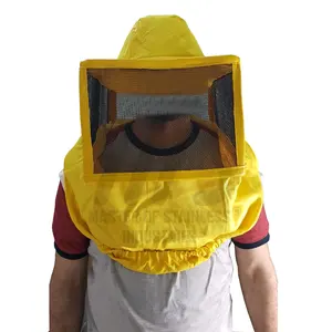Tapa de velo de apicultura, accesorio de tela a prueba de picaduras de miel, 100% algodón, color amarillo, CE