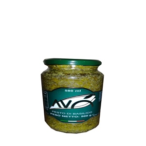 Salsa de Pesto de Albahaca Picada, Conservada en Aceite, Enlatada en Italia, Condimento Italiano para Servicios de Hostelería - Product Image 1