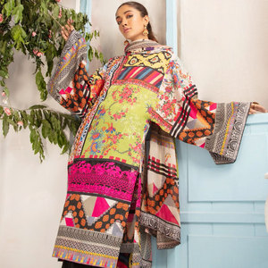 Robe de pelouse brodée Style traditionnel Kameez, nouveauté, fait à la main, vêtement d'été décontracté, nouvelle collection - Product Image 3