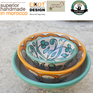 EXXOT DESIGN Bols en céramique marocaine 100% faits à la main avec technique personnalisée Tailles 5-30cm Directement du fabricant - Product Image 2
