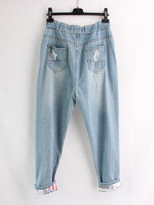 Pantalon/pantalon en jean exclusif pour femme avec doublure intérieure et effet Super meulage du Bangladesh - Product Image 3