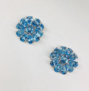 High Quality Sterling Silver 925 Custom made Low MOQ Supplier Wholesaler Handmade Cheap Woman Gemstones <b>Blue</b> Topaz <b>Stud</b> <b>Earrings</b> - Product Image 4