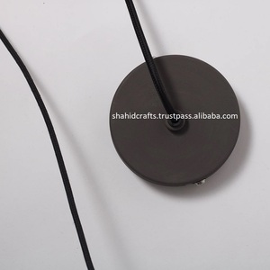 โคมไฟแขวนแขวนกรงแบบทันสมัยโคมไฟเพดานรูปไข่สีดำขนาดเล็ก W22cm H36cm สำหรับบ้านและสำนักงาน - Product Image 3