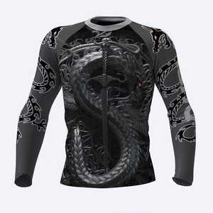 Vente en gros de vêtements de jiu jitsu imprimés par sublimation personnalisés Rash Guard à manches courtes Bjj MMA Rush Gu équipement de jiu jitsu de qualité supérieure - Product Image 5