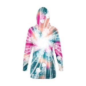 Nueva moda para mujer, sudaderas con capucha de invierno de gran tamaño, forro polar largo con capucha para mujer, a prueba de viento, de talla grande, estampado sublimado, venta al por mayor - Product Image 4