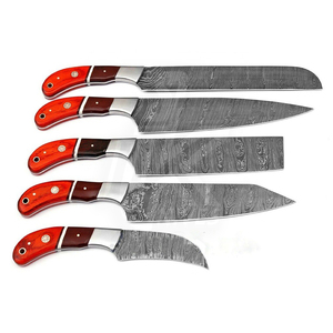 Damaskus Kchenmesser Messer Chef <b>Knives</b> Set with Wood Stand DAMASCUS Steel Japanese VG10 Steel Core ,67 Layer Stainless Steel - Product Image 2