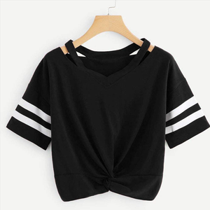T-shirt pour filles MOMO BD, nouveau design, haute qualité, 100% coton, col rond, imprimé animal, teinture artisanale, manches courtes, tissu popeline - Product Image 1