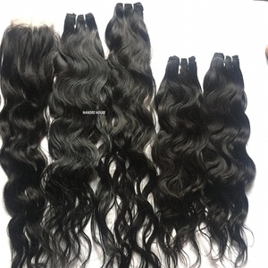 Nandee House-extensiones de cabello humano Natural, pelo indio ondulado virgen, color negro, sin procesar, cutícula, cabello alineación, venta al por mayor - Product Image 6