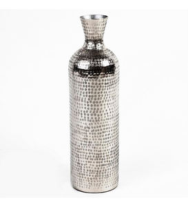 Jarrón plateado martillado de aluminio fundido - Product Image 2