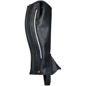 Fully Customized Genuine Black Leather English Horse Riding Chaps All Purpose Gaiters at Wholesale Price
