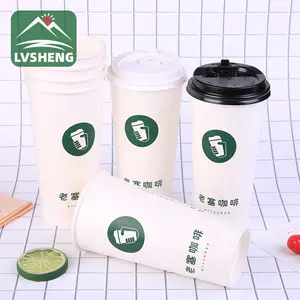 Benutzer definierte Kaffeetassen aus bedrucktem Papier Einweg-Kaffeetasse zum Mitnehmen