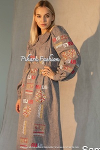 Robes longues ukrainiennes dernière main Vintage brodé femmes dame élégante longue tenue pour dames robes ukrainiennes - Product Image 5