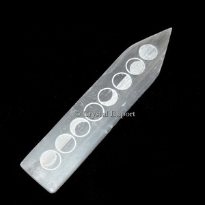 ไม้นวดแบบแบน selenite ไม้นวดข้างขึ้นข้างขึ้นข้างแรมเพื่อการรักษาผลิตภัณฑ์ fengshui - Product Image 1