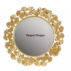 Nouvel arrivage de miroir mural élégant en métal de designer miroir fantaisie en gros de designer attrayant miroir mural design de fleurs le plus vendu - Product Image 1
