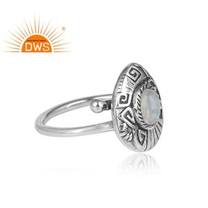 Vintage Designer 925 Sterling Silver Fashion Ring Rainbow Moonstone Ring Gemstone Rings Jewelry Supplier Vintage Collection - Product Image 3