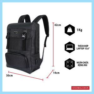 กระเป๋าเป้สะพายหลังกลางแจ้งไนลอนกันน้ำลายเรขาคณิตพร้อมที่ชาร์จ USB อุปกรณ์เสริมแฟชั่นปุ่มปิดสำหรับชายและหญิง - Product Image 2