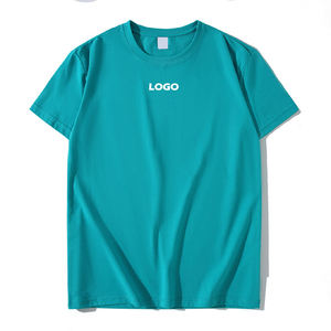 T-shirts d'été décontractés en coton à manches courtes pour hommes, design personnalisé, col rond, style de rue, motif solide, tissu jersey 220g. - Product Image 1