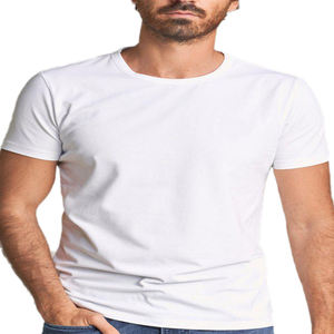 เสื้อยืดผู้ชาย OEM 2021 รุ่นใหม่ทันสมัย แบบเรียบ สีขาว คอกลม ผ้าฝ้าย 100% - Product Image 2