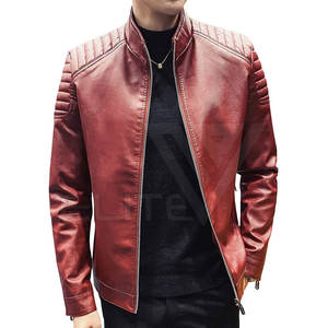 แจ็กเก็ตนักขี่จักรยานสำหรับผู้ชายเสื้อแจ็คเก็ตหนังแท้แท้ใส่ลำลองสำหรับนักขี่หนังแกะสำหรับนักขี่ - Product Image 2