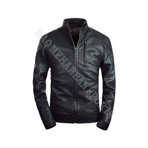 Blouson en cuir PU homme, tenue d'automne décontracté, pour motard, moto, - Product Image 5