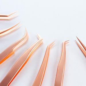 Pincettes pour extension de cils en acier inoxydable, résistantes à l'huile, logo personnalisé, économique - Product Image 3