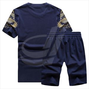 Camiseta de algodón negra con cinta de Logo rojo, conjunto de dos piezas, camisetas y pantalones cortos - Product Image 5