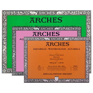 Bloc de papier aquarelle professionnel en coton ARCHES, 300g, avec colle sur les quatre côtés, pour croquis - Product Image 6