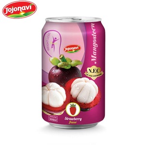 JOJONAVI 330ml bebida enlatada natural refrescante saludable jugo de mangostán con sabor a fresa OEM Etiqueta Privada puré de frutas - Product Image 1