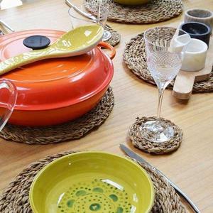 Charger <b>Round</b> Seagrass Woven Placemats Durable Eco-friendly Cowrie Shell and Seagrass Placemats - Product Image 3