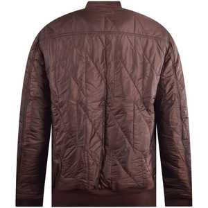 แจ็กเก็ตบอมเบอร์สำหรับผู้ชายขนาดพลัสไซส์ผ้าโพลีเอสเตอร์สำหรับฤดูใบไม้ผลิพร้อมขนแกะระบายอากาศและหนังวัวพิมพ์โลโก้ - Product Image 2