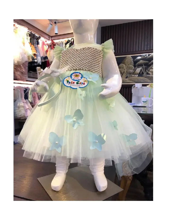 Neuankömmling Kinder Mode Kleid 10 Jahre altes Baby Mädchen Spitze Geburtstags feier Prom Kleid